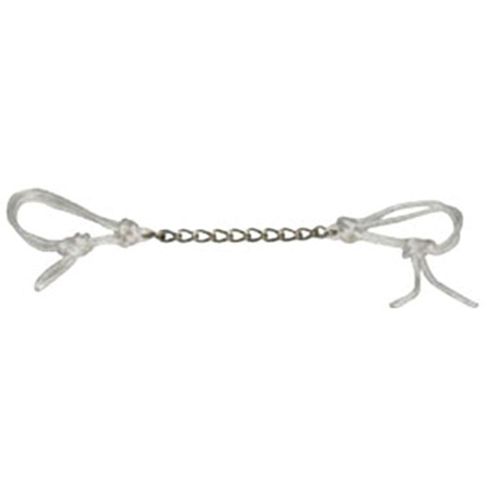 Hilason Slobber Bar Curb Strap With Chain White