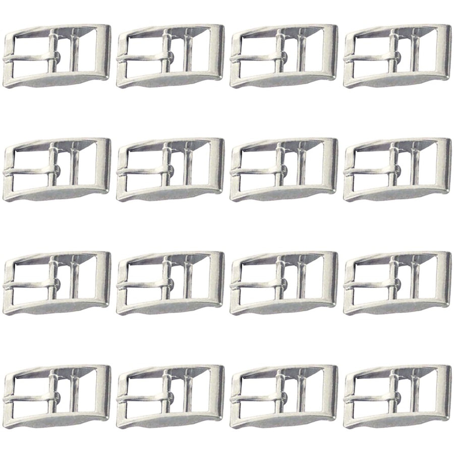 Hilason 1 Inch Die Cast Double BAR Buckle Nickel Plated Set of 16 - Uhorse