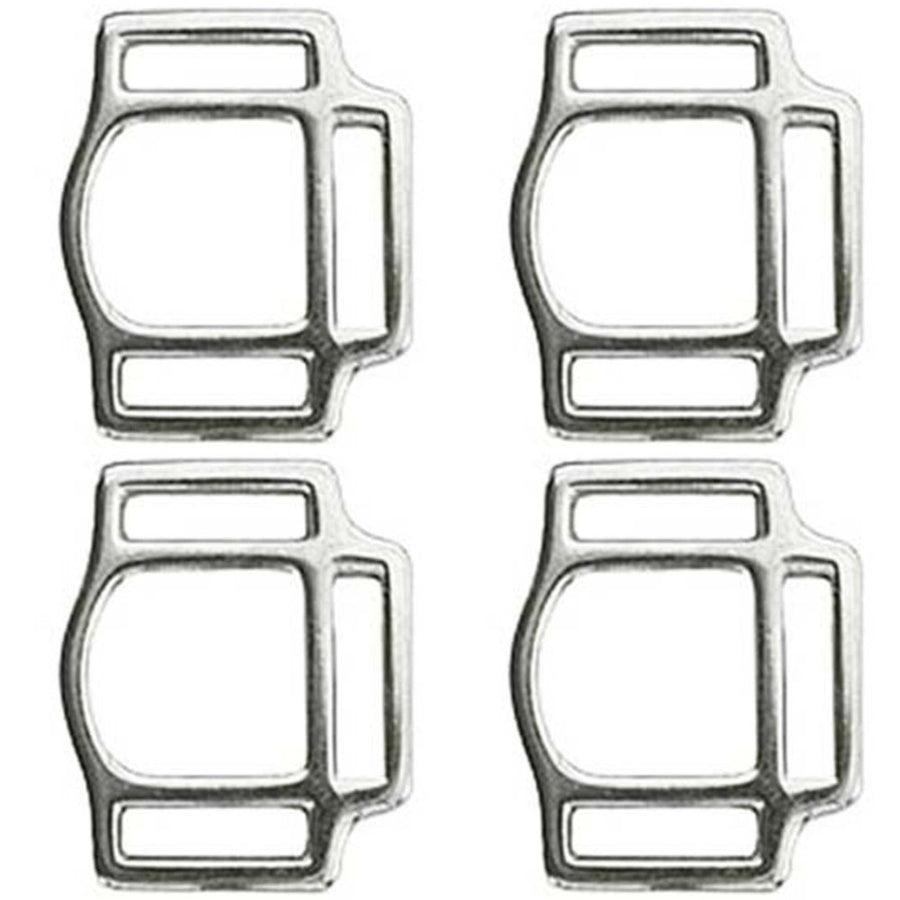 Hilason 1 Inch Malleable iron 3 Way Halter Square Nickel Plated Set of 4 - Uhorse