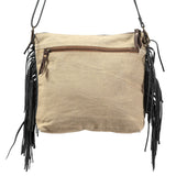 OHLAY KB352 Cross Body Upcycled Wool Upcycled Canvas Hair-On Genuine Leather women bag western handbag purse