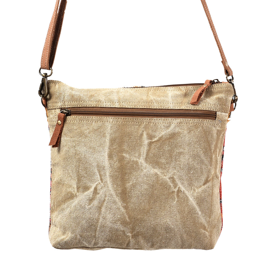OHLAY Bucket Upcycled Wool Canvas Hair On Genuine Leather Women Bag Western Handbag Purse | Womens Handbags Belt for Summer