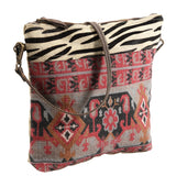 OHLAY KB354 Cross Body Upcycled Wool Upcycled Canvas Hair-On Genuine Leather women bag western handbag purse