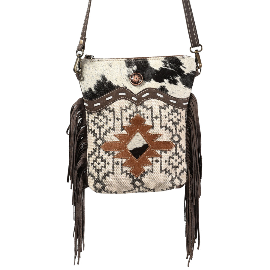 OHLAY Large Crossbody Upcycled Wool Canvas Hair-On Genuine Leather Women's Bag Western Handbag Purse Womens Handbags Purses