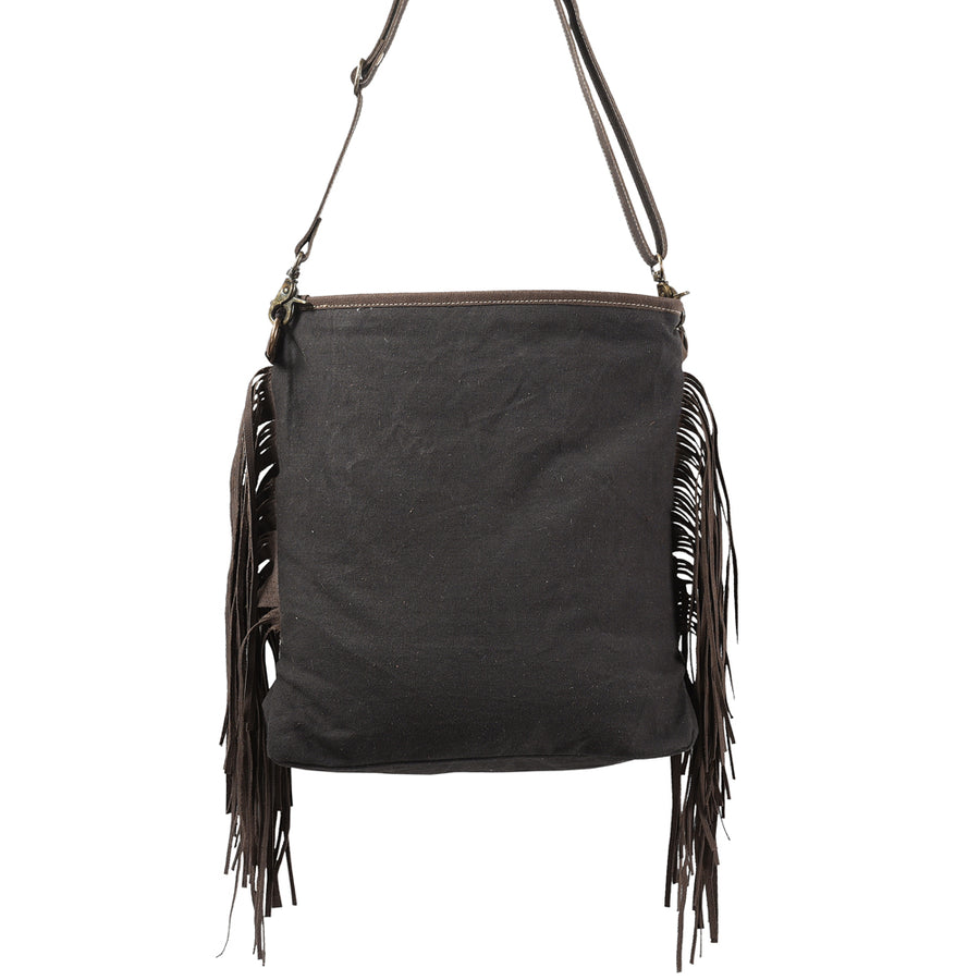 OHLAY Large Crossbody Upcycled Wool Canvas Hair-On Genuine Leather Women's Bag Western Handbag Purse Womens Handbags Purses