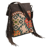 OHLAY MESSENGER Upcycled Wool Upcycled Canvas  Genuine Leather women bag western handbag purse
