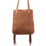 OHLAY KB367 TOTE Hand Tooled Upcycled Wool Canvas Genuine Leather women bag western handbag purse