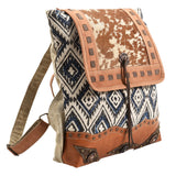 OHLAY KB381 Backpack Upcycled Canvas Hair-On Genuine Leather women bag western handbag purse