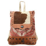 OHLAY KB384 Backpack Upcycled Canvas Hair-On Genuine Leather women bag western handbag purse