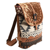 OHLAY KB385 Backpack Upcycled Canvas Hair-On Genuine Leather women bag western handbag purse