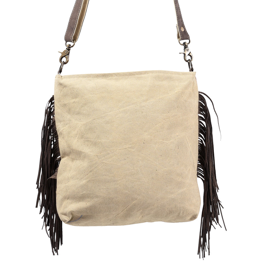 OHLAY Large Crossbody Upcycled Wool Canvas Hair-On Genuine Leather Women's Bag Western Handbag Purse Womens Handbags Purses