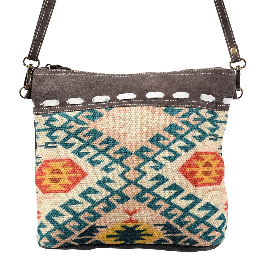 OHLAY Backpack Bag Leather and Upcycled Canvas Ladies | Women Western Handbag Belt for Womens Summer
