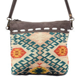 OHLAY KB395 Cross Body Upcycled Wool Upcycled Canvas Genuine Leather women bag western handbag purse