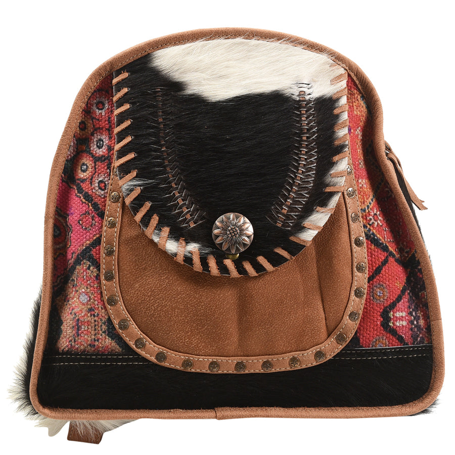 OHLAY Backpack Bag Leather and Upcycled Canvas Ladies | Women Western Handbag Belt for Womens Summer