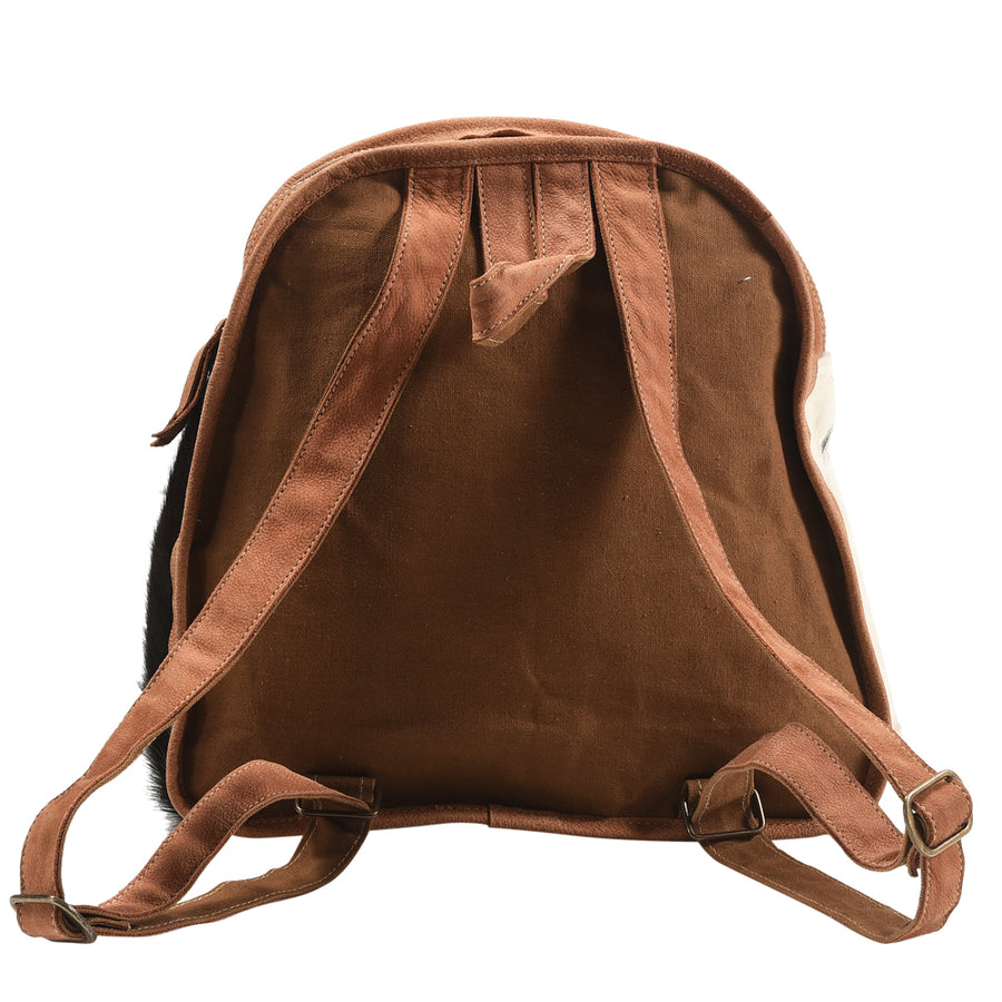 OHLAY Backpack Bag Leather and Upcycled Canvas Ladies | Women Western Handbag Belt for Womens Summer