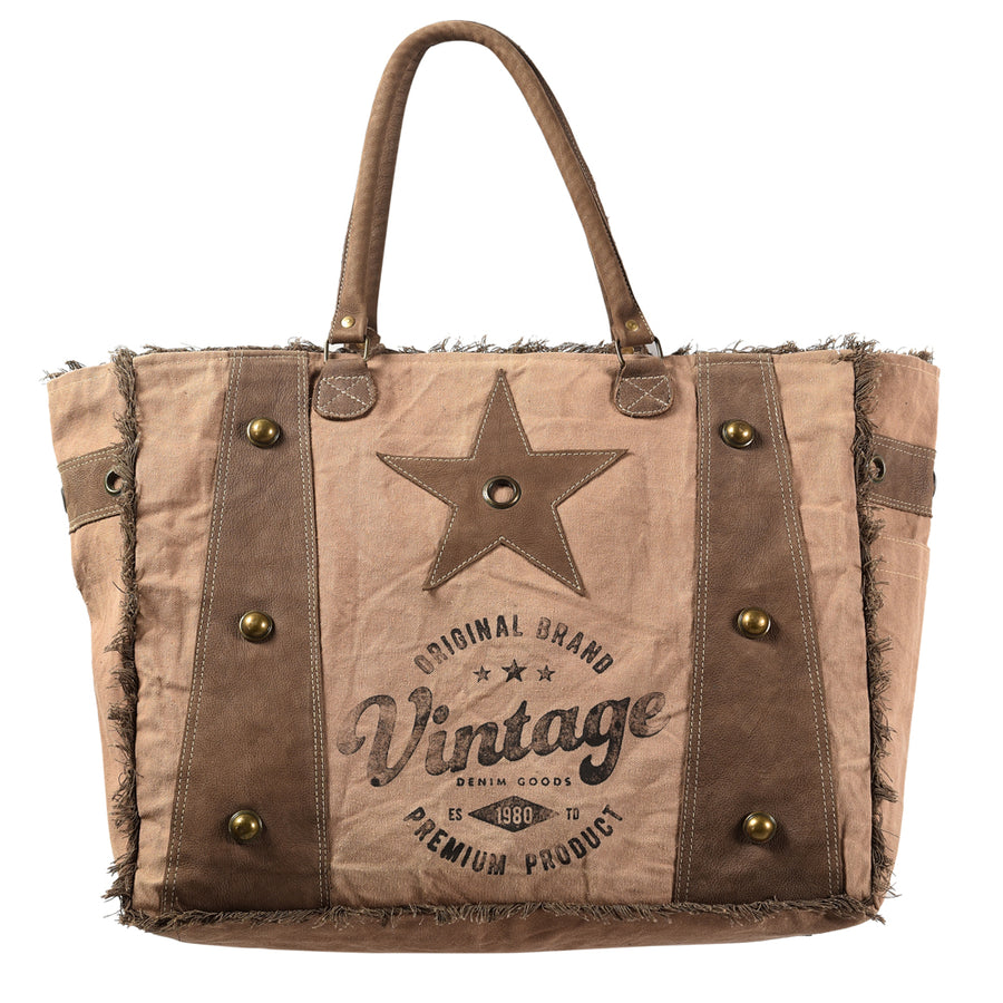 OHLAY KB408 TOTE Upcycled Canvas Genuine Leather women bag western handbag purse