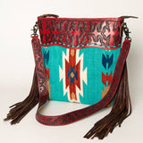American Darling Cross Body Hand Tooled Saddle Blanket Genuine Leather Western Women Bag Handbag Purse | Crossbody for Cute
