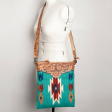 American Darling Cross Body Saddle Blanket Fabric Genuine Leather Western Women Bag | Handbag Purse Crossbody for Cute