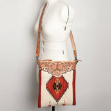American Darling Cross Body Saddle Blanket Fabric Genuine Leather Western Women Bag | Handbag Purse Crossbody for Cute
