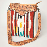 American Darling Cross Body Saddle Blanket Fabric Genuine Leather Western Women Bag | Handbag Purse Crossbody for Cute