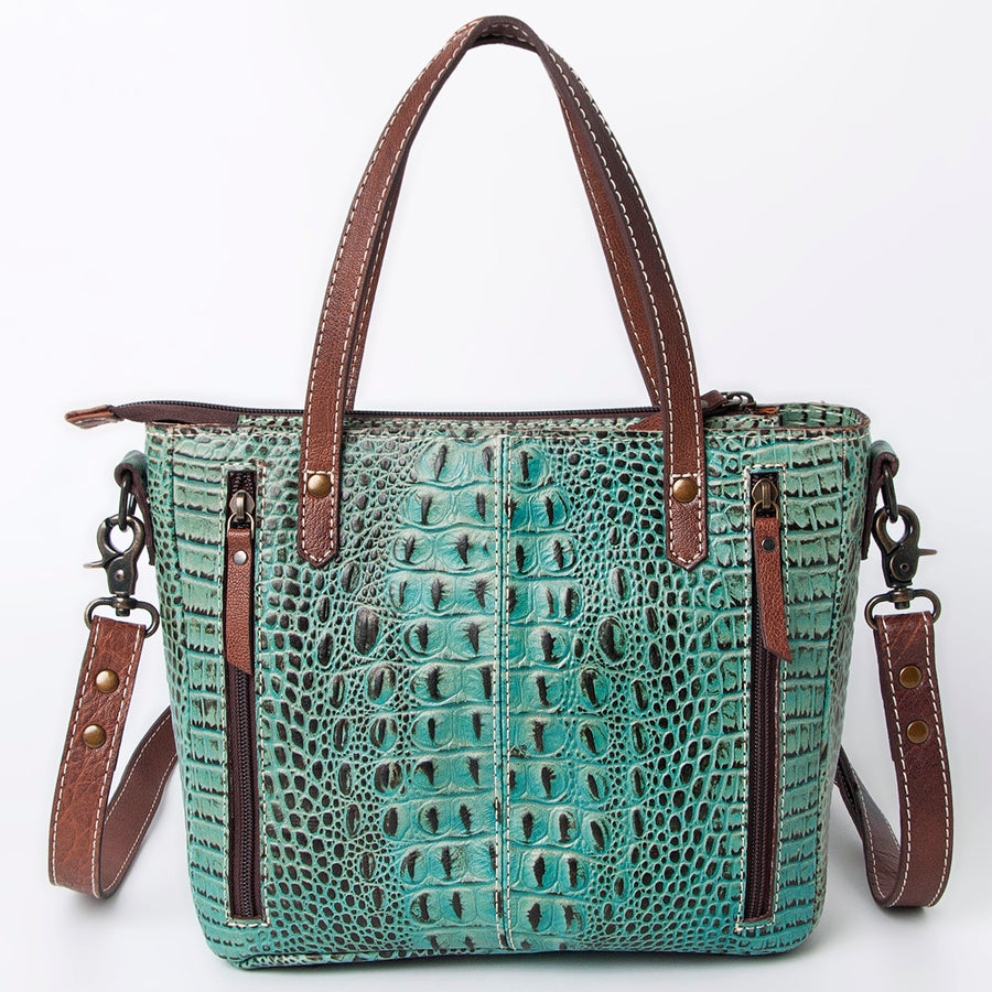 American Darling Tote Bag Crocodile Embossed Genuine Leather Western Handbag for Women Handcrafted Shoulder Bag