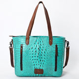 American Darling Tote Crocodile Embossed Genuine Leather Western Women Bag Handbag | for Cute Laptop