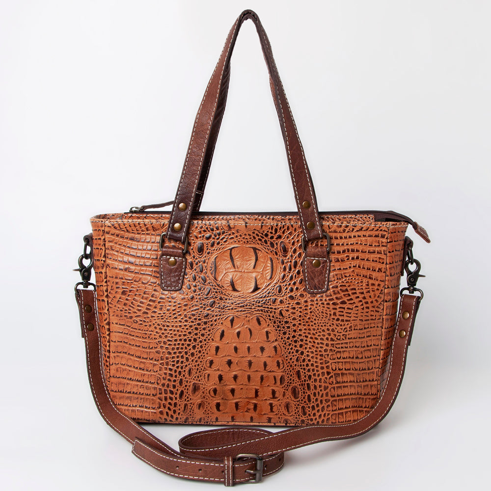 American Darling Tote Crocodile Embossed Genuine Leather Western Women Bag Handbag | for Cute Laptop