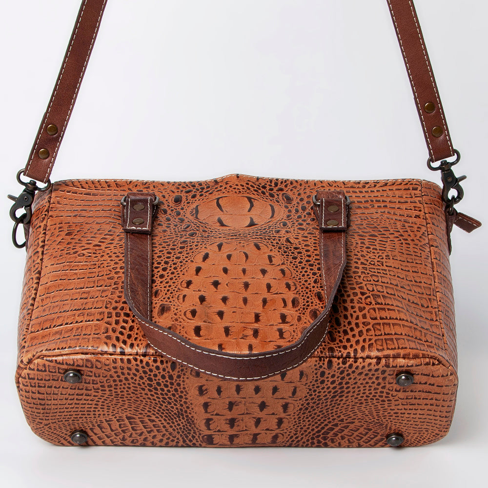 American Darling Tote Crocodile Embossed Genuine Leather Western Women Bag Handbag | for Cute Laptop