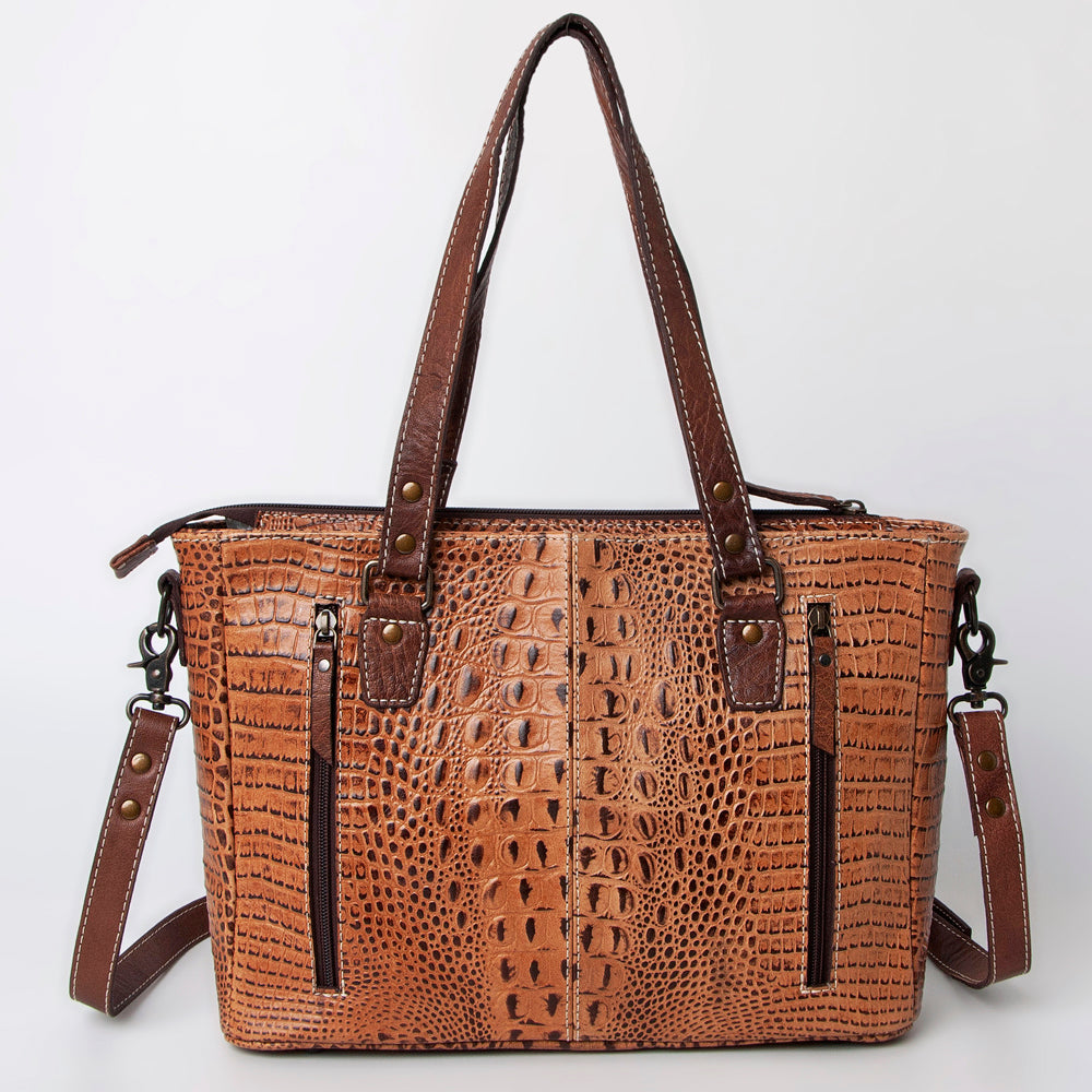 American Darling Tote Crocodile Embossed Genuine Leather Western Women Bag Handbag | for Cute Laptop