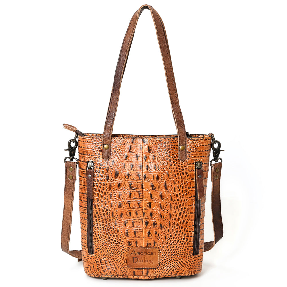 American Darling Tote Crocodile Embossed Genuine Leather Western Women Bag Handbag | for Cute Laptop