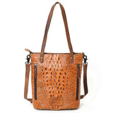 American Darling Tote Crocodile Embossed Genuine Leather Western Women Bag Handbag | for Cute Laptop