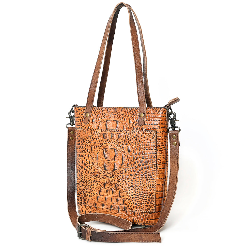 American Darling Tote Crocodile Embossed Genuine Leather Western Women Bag Handbag | for Cute Laptop