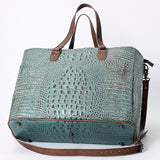 American Darling Tote Crocodile Embossed Genuine Leather Western Women Bag Handbag | for Cute Laptop