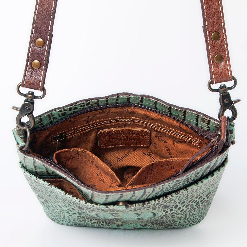 American Darling Cross Body Crocodile Embossed Genuine Leather Western Women Bag Handbag | for Cute Laptop
