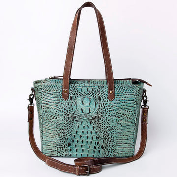 American Darling Tote Crocodile Embossed Genuine Leather Western Women Bag Handbag | for Cute Laptop