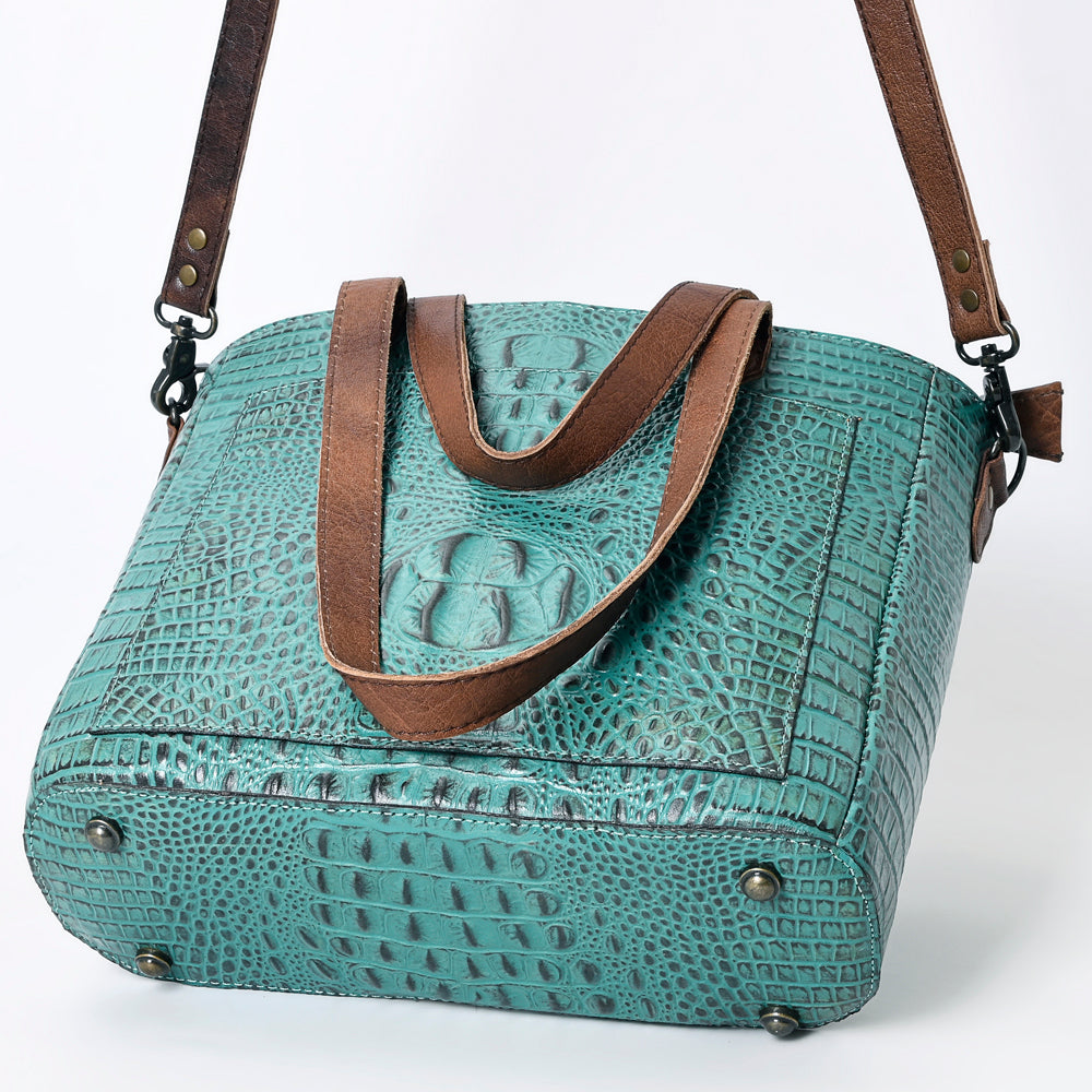American Darling Tote Crocodile Embossed Genuine Leather Western Women Bag Handbag | for Cute Laptop