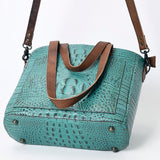 American Darling Tote Crocodile Embossed Genuine Leather Western Women Bag Handbag | for Cute Laptop
