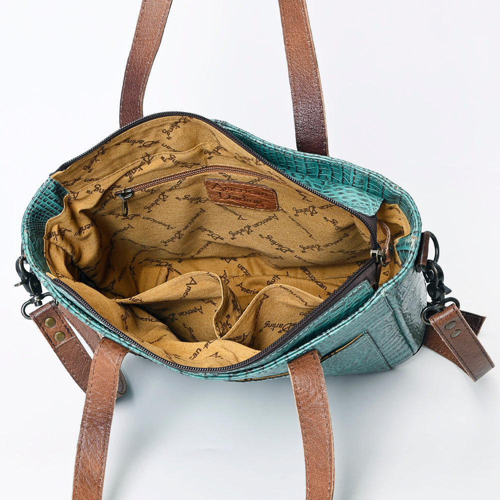 American Darling Tote Crocodile Embossed Genuine Leather Western Women Bag Handbag | for Cute Laptop