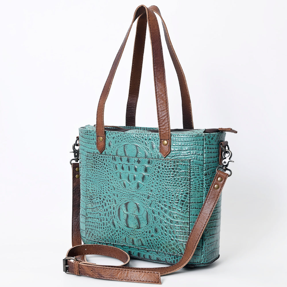 American Darling Tote Crocodile Embossed Genuine Leather Western Women Bag Handbag | for Cute Laptop