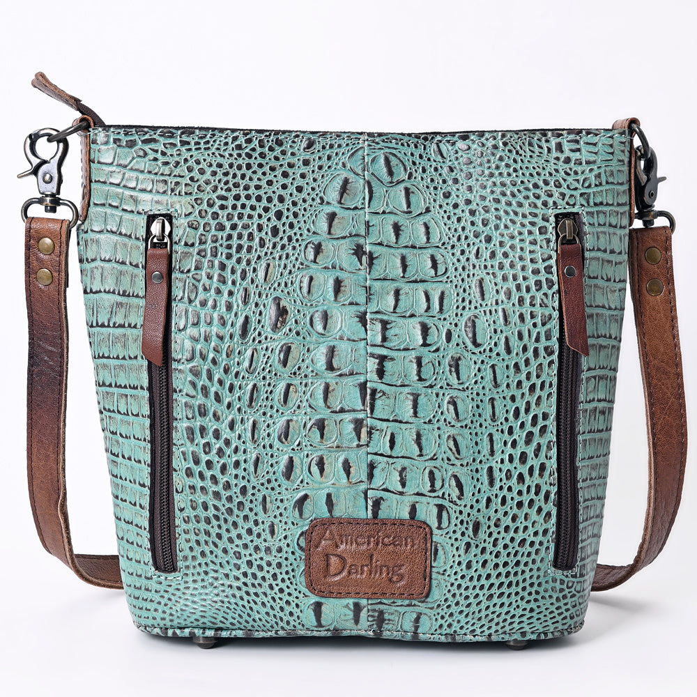 American Darling Cross Body Crocodile Embossed Genuine Leather Western Women Bag Handbag Purse | Crossbody for Cute
