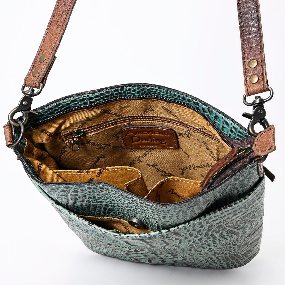 American Darling Cross Body Crocodile Embossed Genuine Leather Western Women Bag Handbag Purse | Crossbody for Cute
