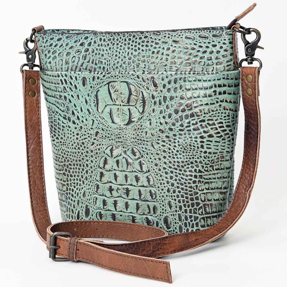 American Darling Cross Body Crocodile Embossed Genuine Leather Western Women Bag Handbag Purse | Crossbody for Cute
