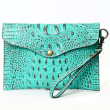 American Darling Coin Purse Crocodile Embossed Genuine Leather Western Women Bag | Handbag Wallet Purses