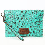 American Darling Coin Purse Crocodile Embossed Genuine Leather Western Women Bag | Handbag Wallet Purses