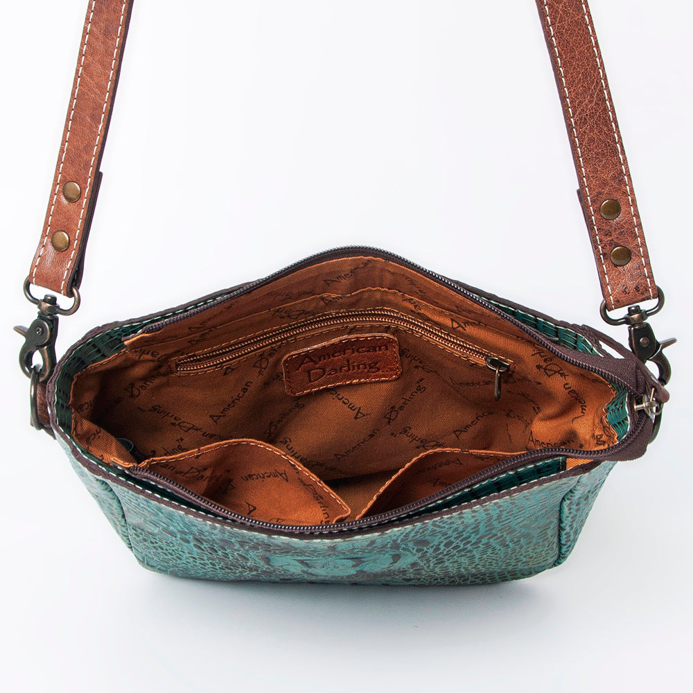 American Darling Messenger Crocodile Embossed Genuine Leather Western Women Bag Handbag Purse | Cute