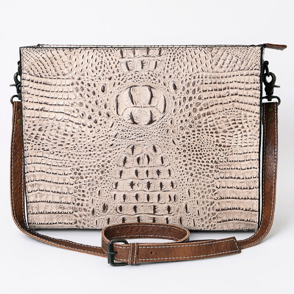 American Darling Messenger Crocodile Embossed Genuine Leather Western Women Bag Handbag Purse | Cute