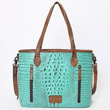 American Darling Tote Crocodile Embossed Genuine Leather Western Women Bag Handbag | for Cute Laptop