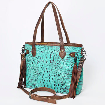American Darling Tote Crocodile Embossed Genuine Leather Western Women Bag Handbag | for Cute Laptop