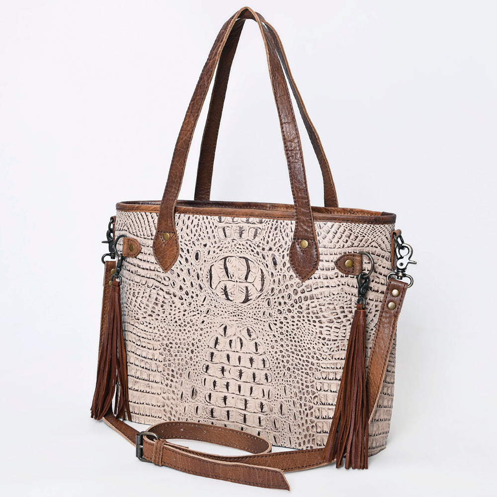 American Darling Tote Crocodile Embossed Genuine Leather Western Women Bag Handbag | for Cute Laptop