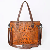 American Darling Tote Crocodile Embossed Genuine Leather Western Women Bag Handbag | for Cute Laptop