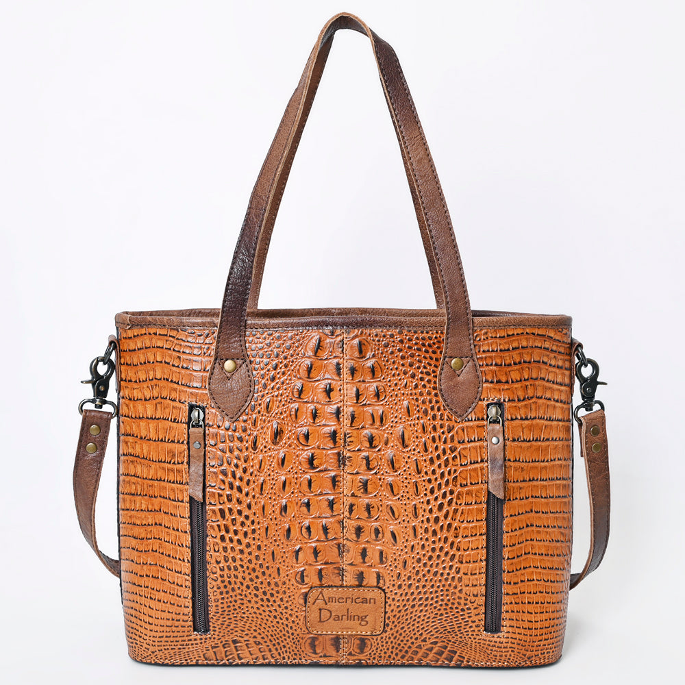 American Darling Tote Crocodile Embossed Genuine Leather Western Women Bag Handbag | for Cute Laptop